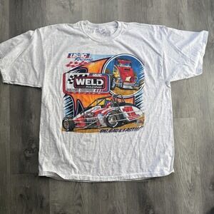 Vintage 2005 USAC Silver Crown Racing Shirt Mens 2XL Gray Gildan